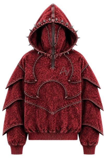 Obsidian Veil Hoodie (Blood Red)