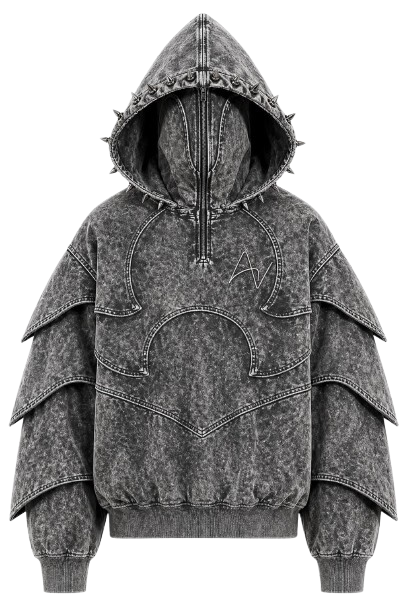 Obsidian Veil Hoodie (Deep Ash)